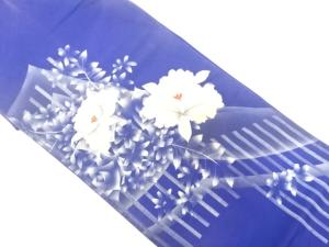 アンティーク　手描き　カトレア模様刺繍袋帯（材料）